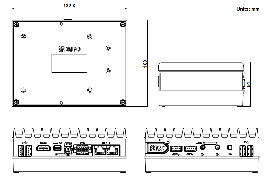 fitlet3 dim bottom